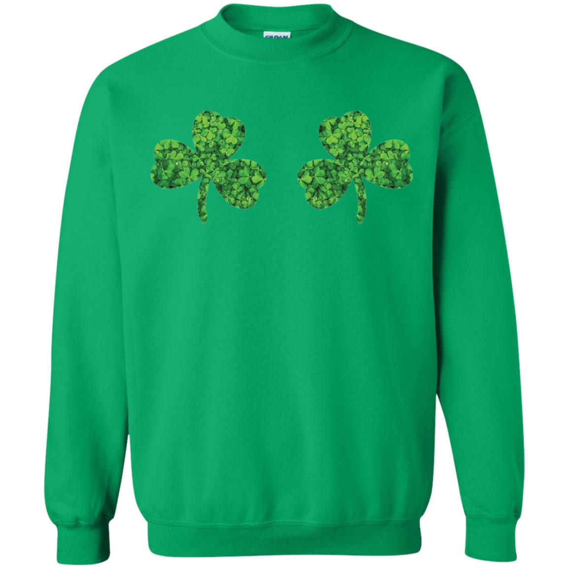 Shamrock Boobs Funny Saint Patrick_s Day T-shirt Irish Green