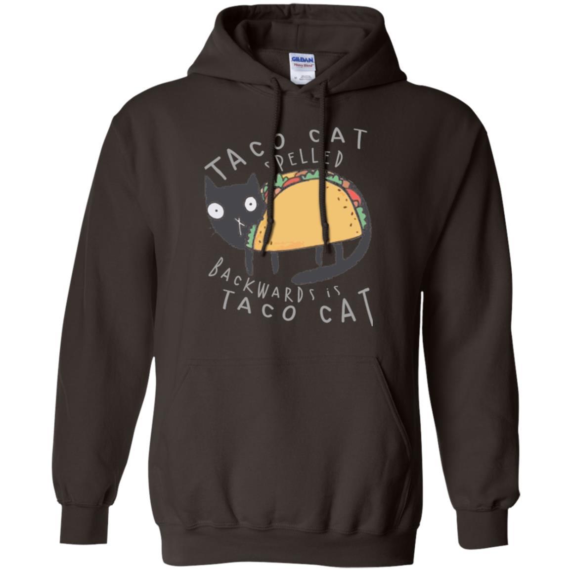 Cat Lovers T-shirt Taco Cat Spelled Backward Is Taco Cat Dark Chocolate