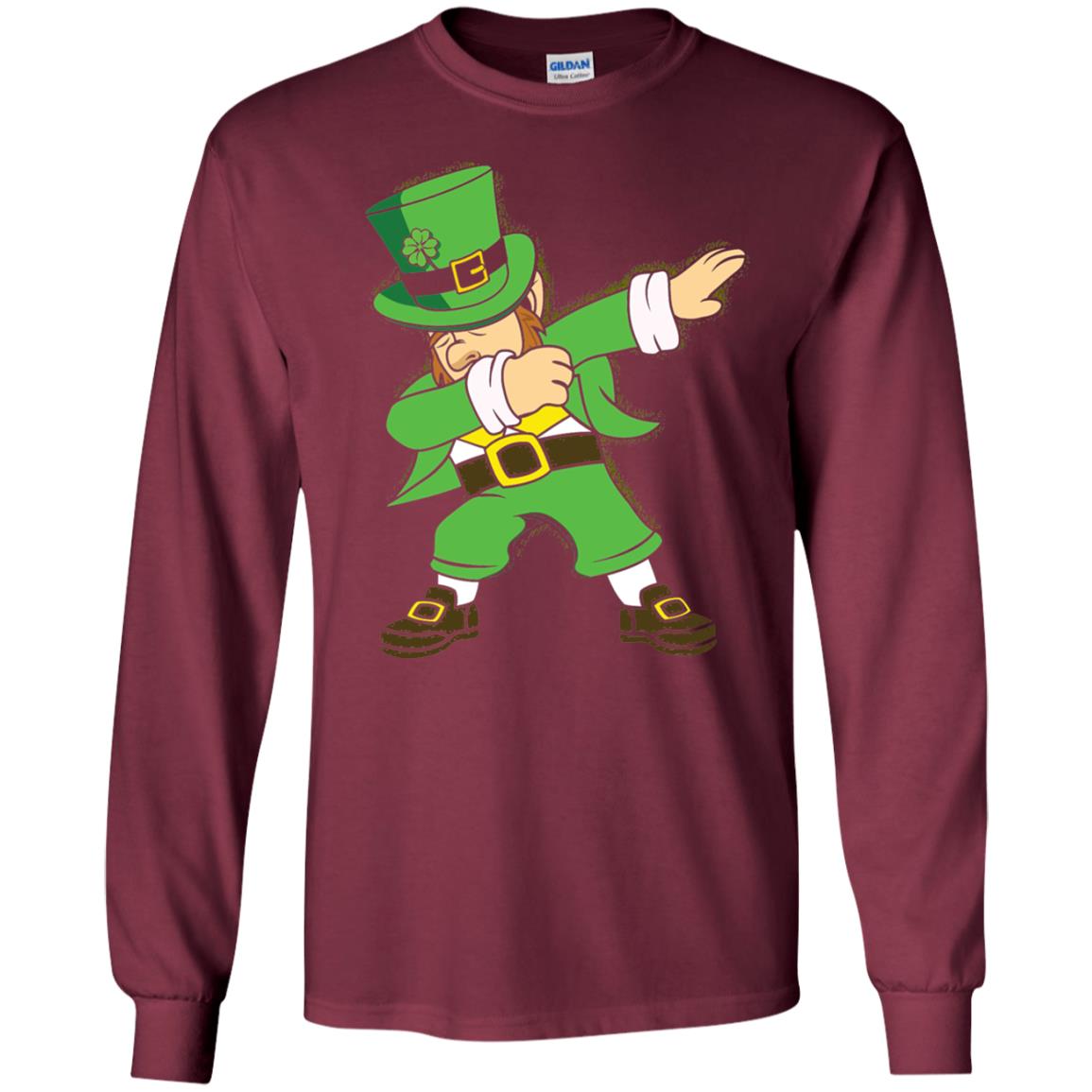 Dabbing Leprechaun Irish Dab Dance St Patrick_s Day T-shirt Maroon