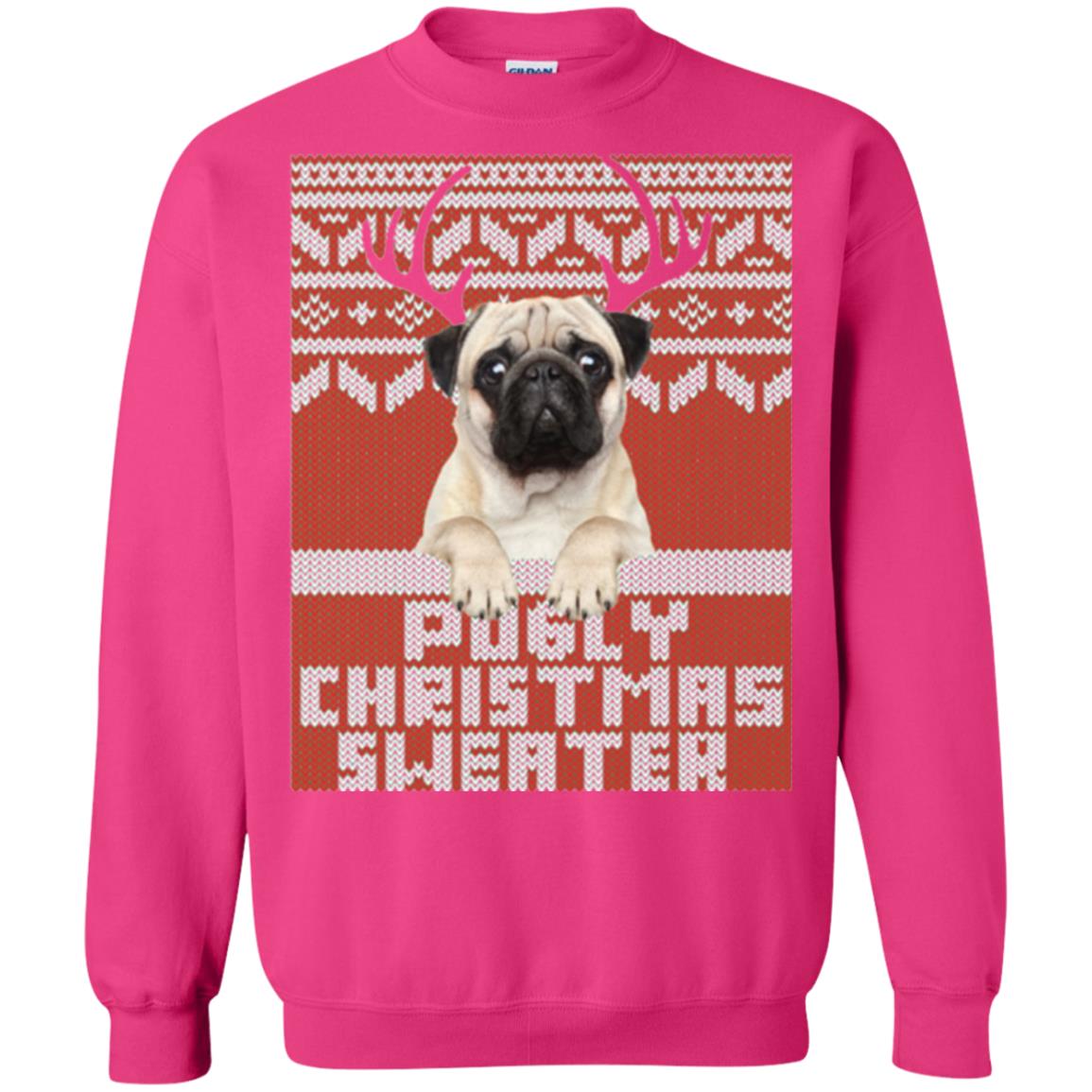 Dog Lovers T-shirt Pugly Christmas Sweater Heliconia