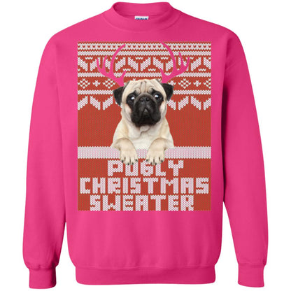 Dog Lovers T-shirt Pugly Christmas Sweater Heliconia