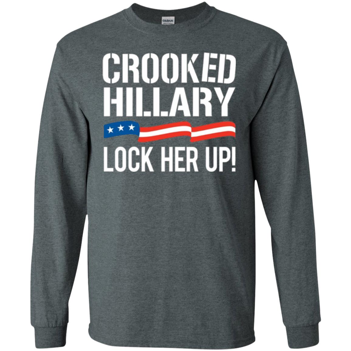 Crooked Hillary Lock Her Up T-shirt Dark Heather