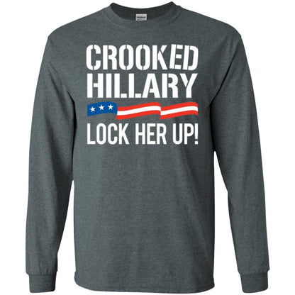 Crooked Hillary Lock Her Up T-shirt Dark Heather