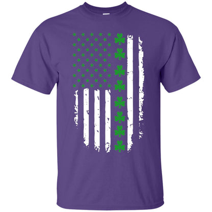 St. Patrick's Day T-shirt Irish American Flag T-shirt Purple