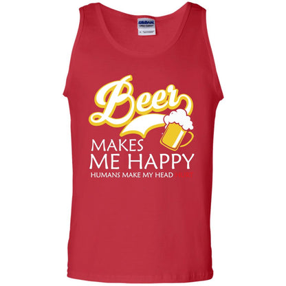 Beer Makes Me Happy Beer Lover T-shirt Red