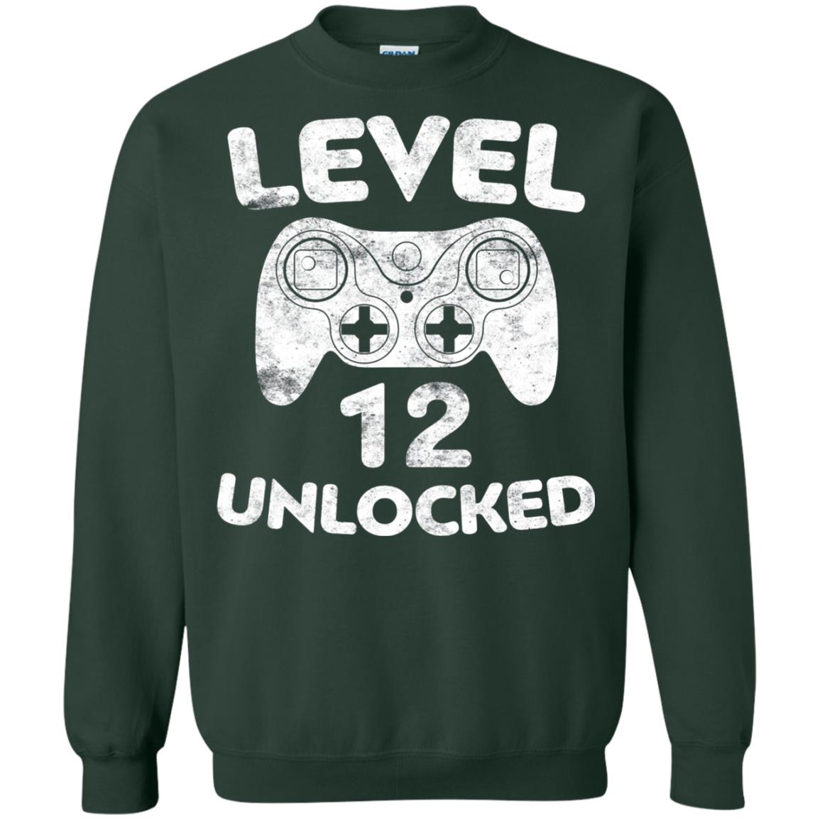 Level 12 Unlocked 12th Video Gamer Birthday Shirt Forest Green