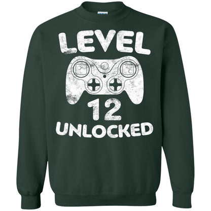 Level 12 Unlocked 12th Video Gamer Birthday Shirt Forest Green