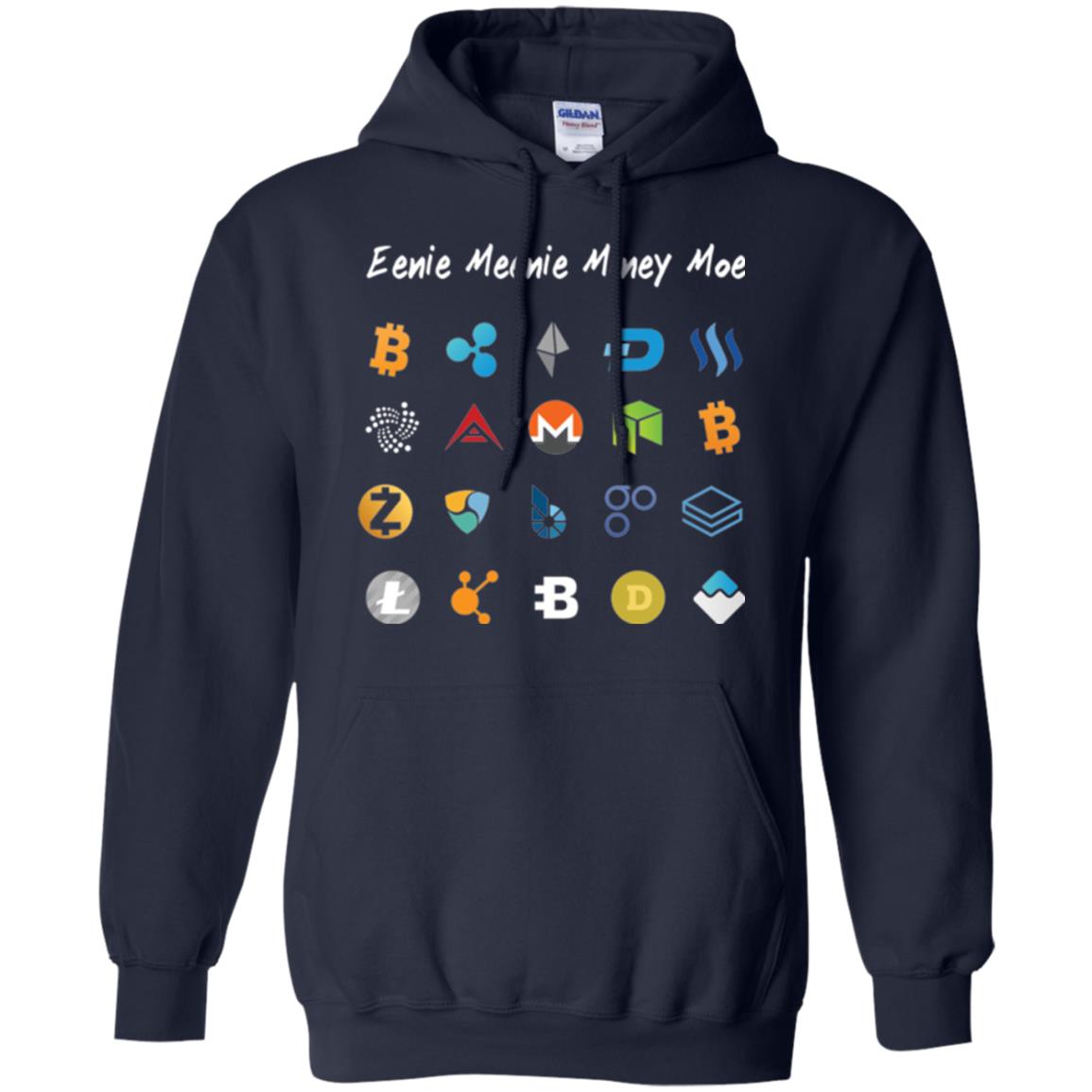 Bitcoin Litecoin Ethereum Eenie Meenie Miney Moe T-shirt Navy