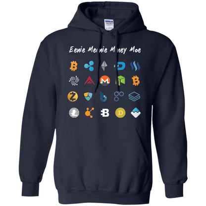 Bitcoin Litecoin Ethereum Eenie Meenie Miney Moe T-shirt Navy