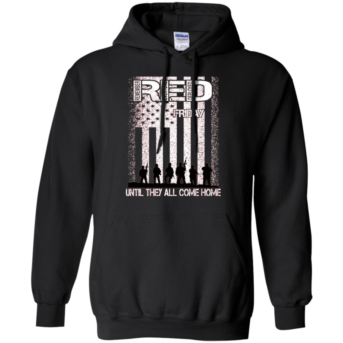 Red Friday Military T-shirt Untill They All Come Home Black