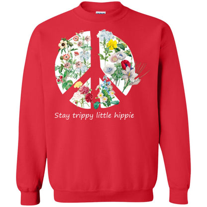Stay Trippy Little Hippie Peace Sign Shirt Red