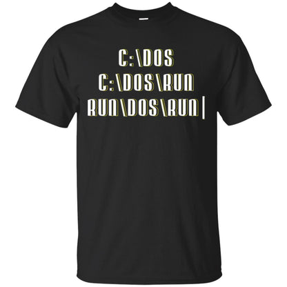 Programmer T-shirt Run Dos Run Black