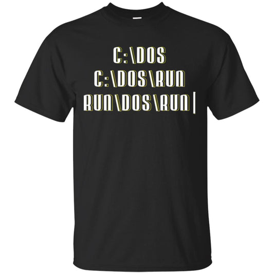 Programmer T-shirt Run Dos Run Black