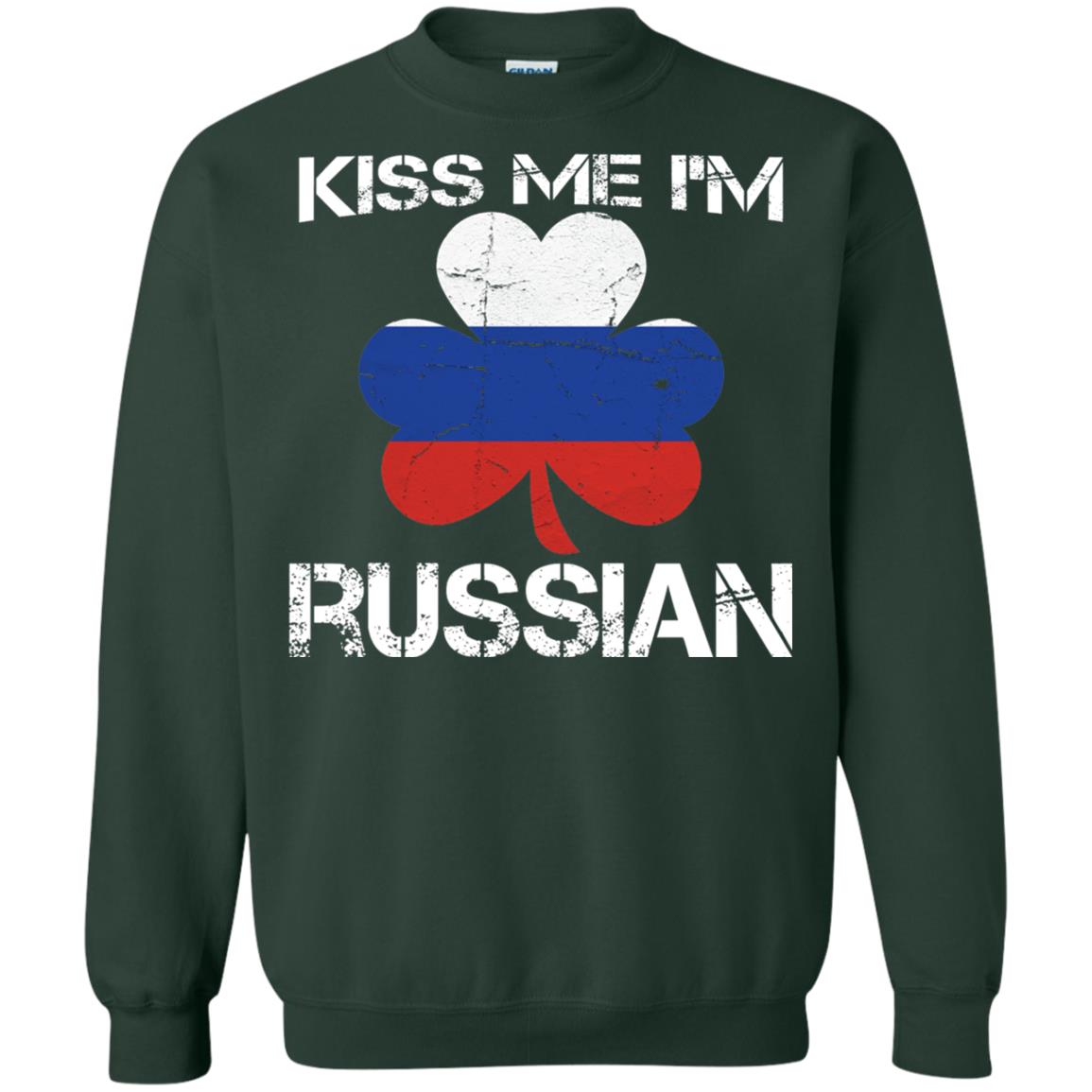 Kiss Me Russian Distressed St. Patrick_s Day 2018 T-shirt Forest Green