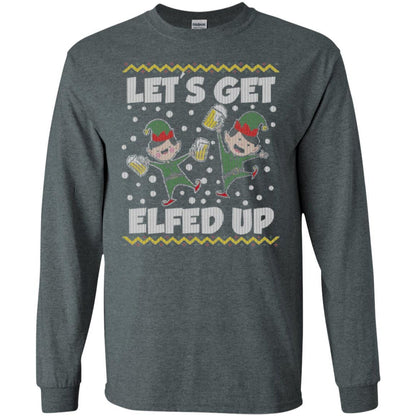 Christmas T-shirt Let's Get Elfed Up Dark Heather