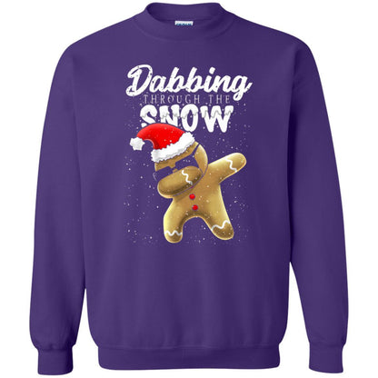 Dabbing Gingerbread T-shirt Dabbing Through The Snow Purple