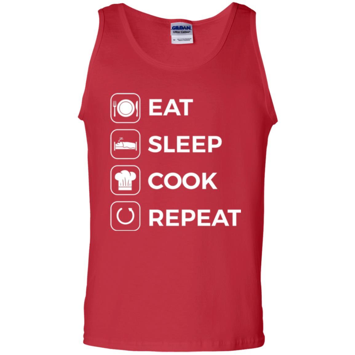 Chef T-shirt Eat Sleep Cook Repeat T-shirt Red
