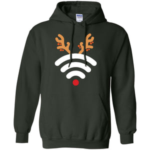 Wifi Signal Symbol Icon Reindeer X-mas Gift Shirt For Mens WomensG185 Gildan Pullover Hoodie 8 oz.