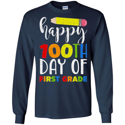 Children T-shirt Happy 100th Day Of First Grade Navy