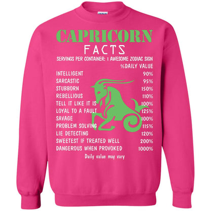 Capricorn Facts 1 Awesome Zodiac Sign Gift Shirt For Capricorn Horoscope Heliconia