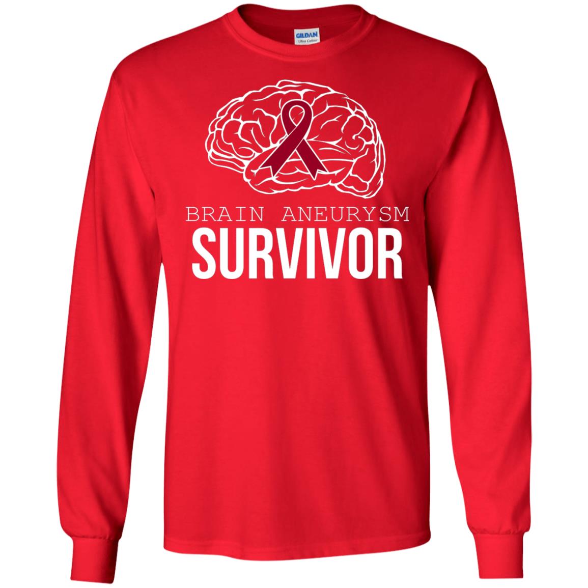 Brain Aneurysm Survivor T-shirt Red