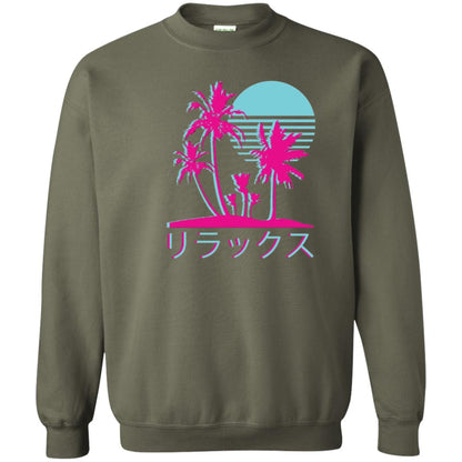 Aesthetic Vaporwave Otaku Summer Shirt Military Green