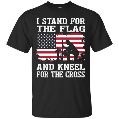 I Stand For The Flag And Kneel For The Cross Military T-shirt Black
