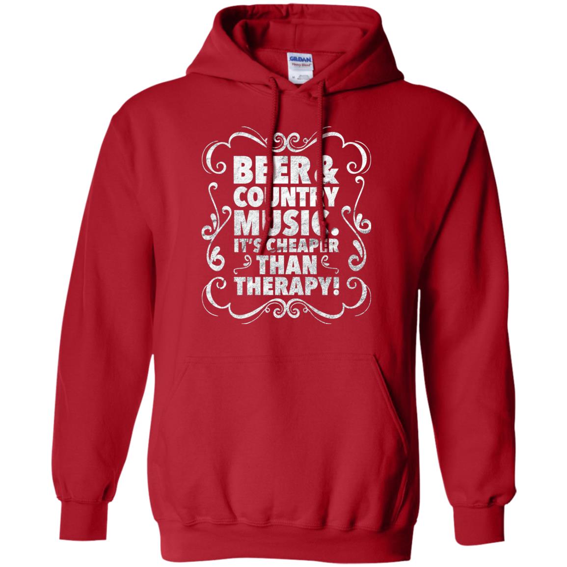 Beer Andcountry Music Its Cheaper Than Therapy Shirt Red