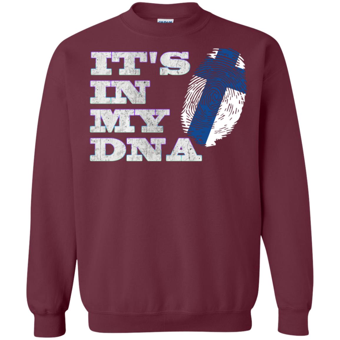 It's In My Dna Finnish Finland Flag Shirt Maroon