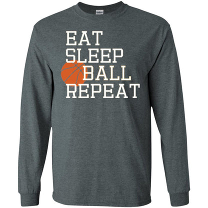 Basketball T-shirt Eat Sleep Basketball Repeat Dark Heather