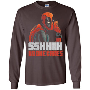 Marvel Deadpool T-shirt Sshhhh No One Cares Whisper Graphic