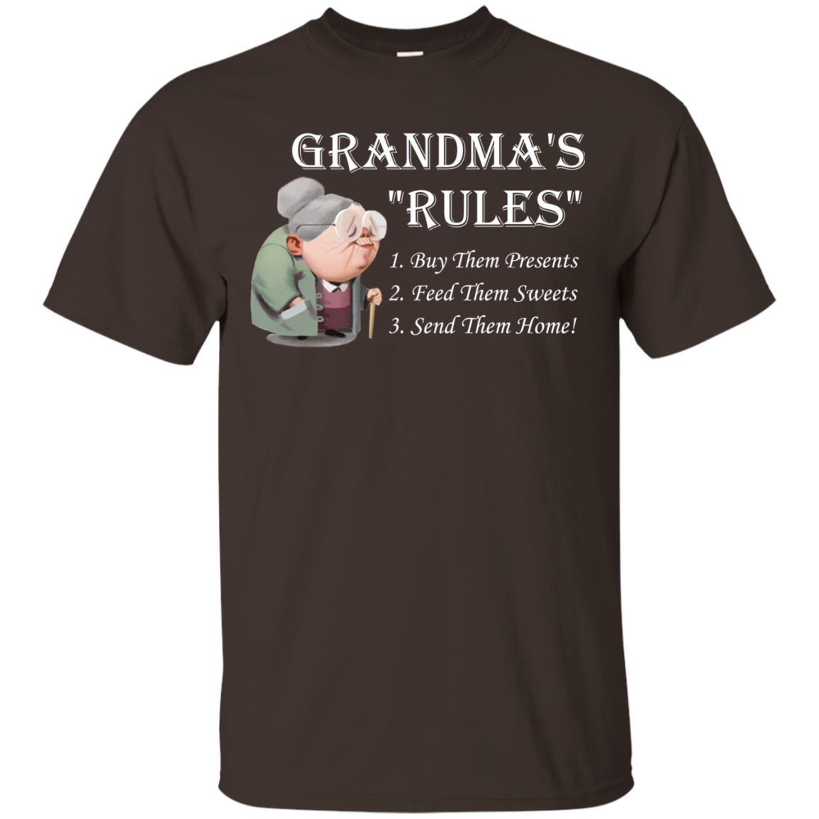 Grandma's Rules Send Them Home Grandmom Shirt Dark Chocolate