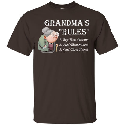 Grandma's Rules Send Them Home Grandmom Shirt Dark Chocolate