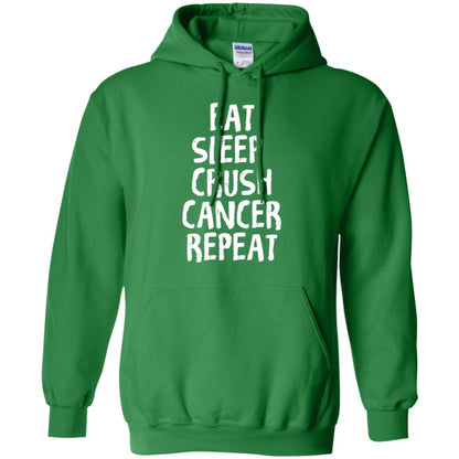 Eat Sleep Crush Cancer Repeat Fight Strength T-shirt Irish Green