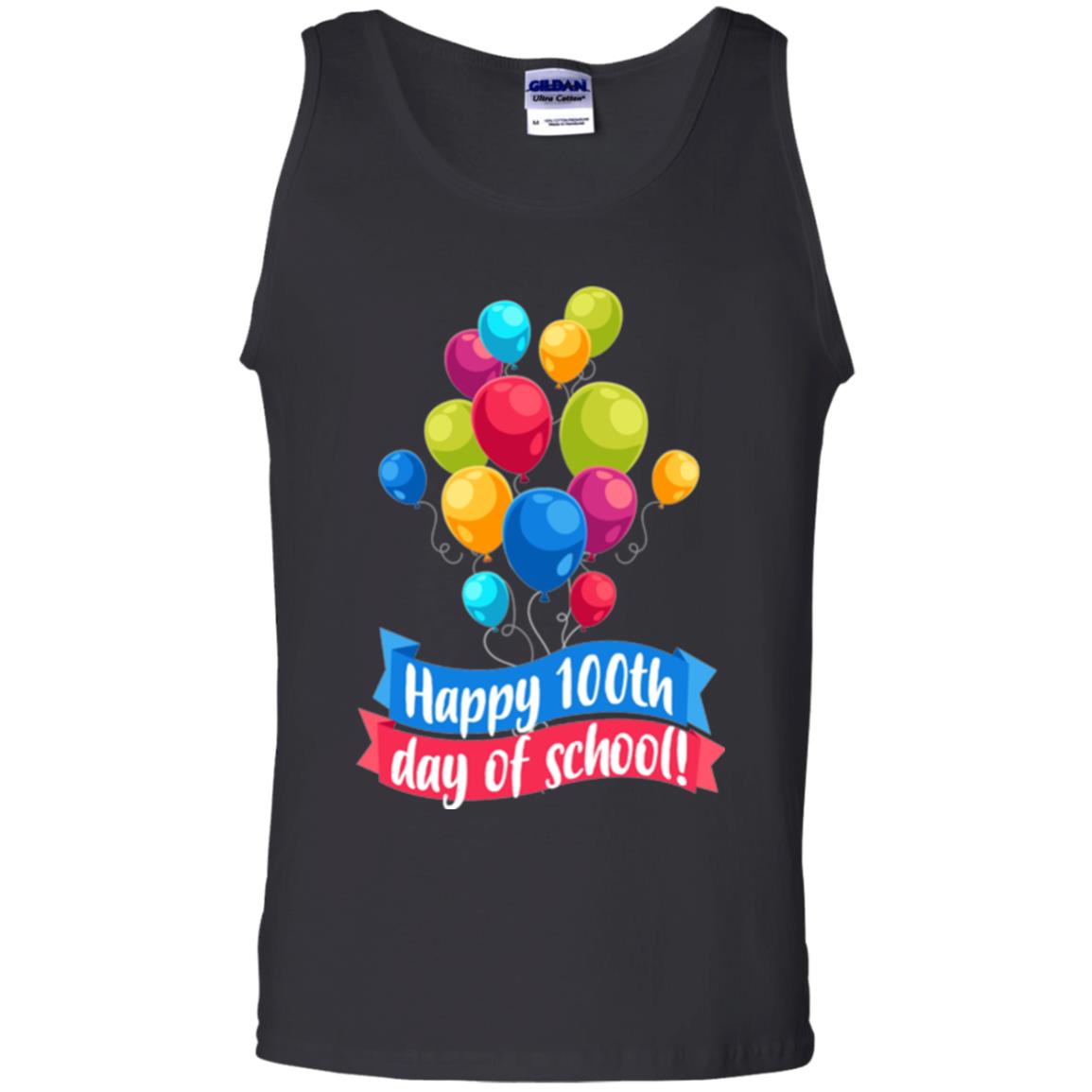 Happy 100th Day Of School Colorful Balloons Funny T-shirt Black