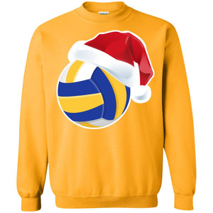 Volleyball With Santa Claus Hat X-mas Shirt For Volleyball LoversG180 Gildan Crewneck Pullover Sweatshirt 8 oz.