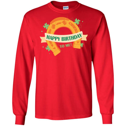 Happy Birthday To Me Shamrocks Saint Patrick's Day T-shirt Red