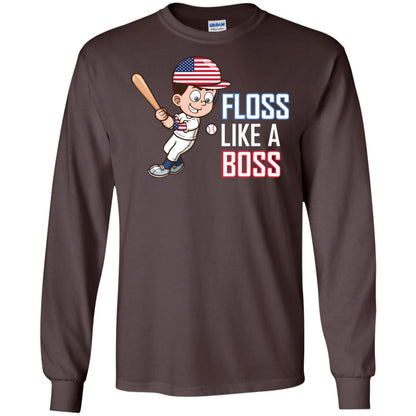 Floss Like A Boss Shirt For Baseball Players Dark Chocolate