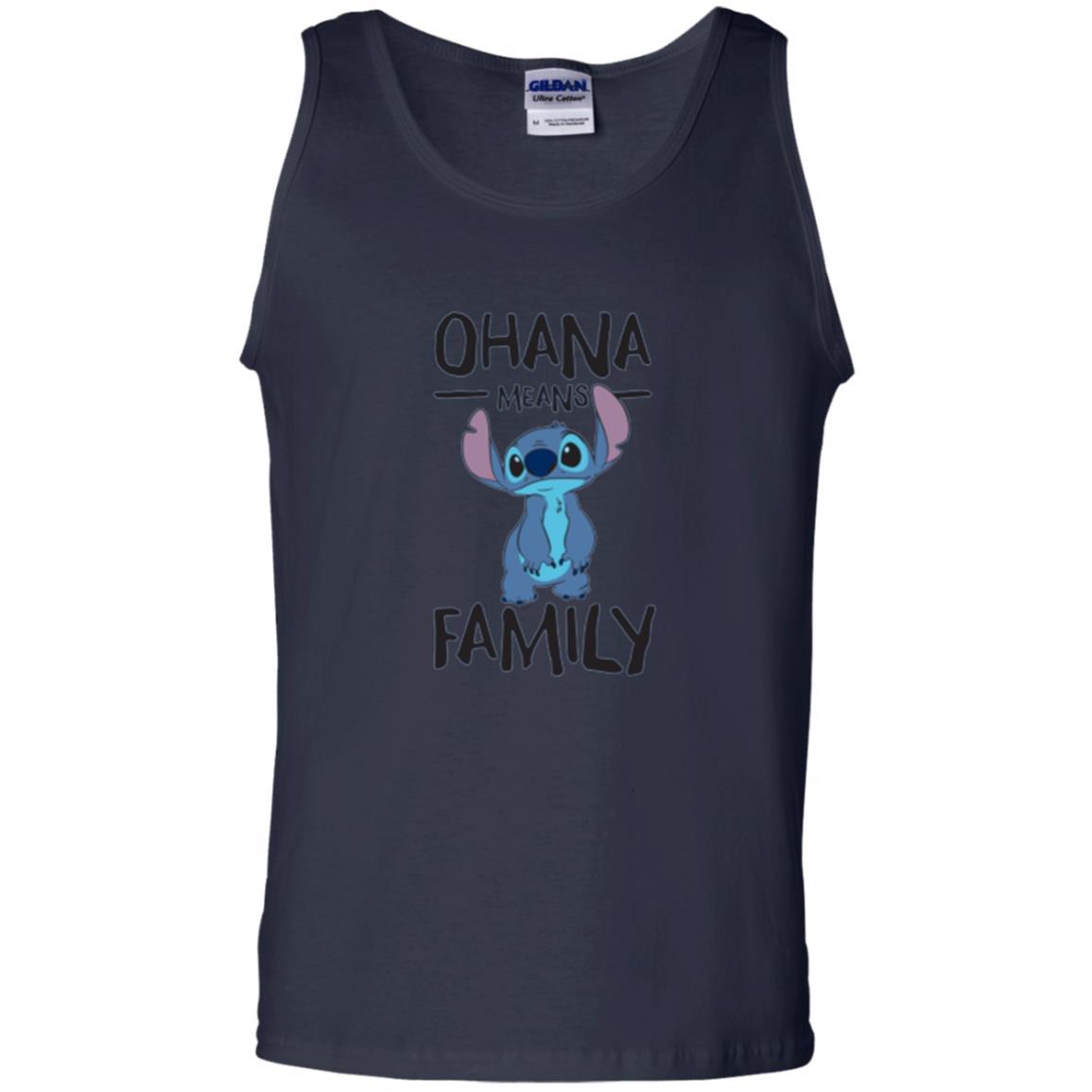 Disney Stitch T-shirt Ohana Means Family Navy