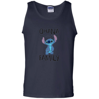 Disney Stitch T-shirt Ohana Means Family Navy