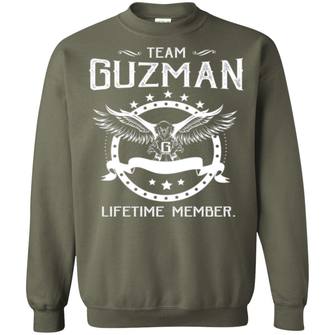 Family T-shirt Team Guzman Lifetime Member Military Green