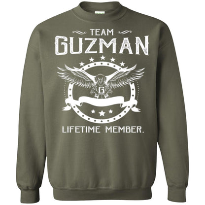 Family T-shirt Team Guzman Lifetime Member Military Green