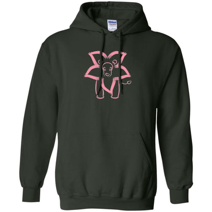Cartoon T-shirt Flower Lion Outline Graphic Forest Green
