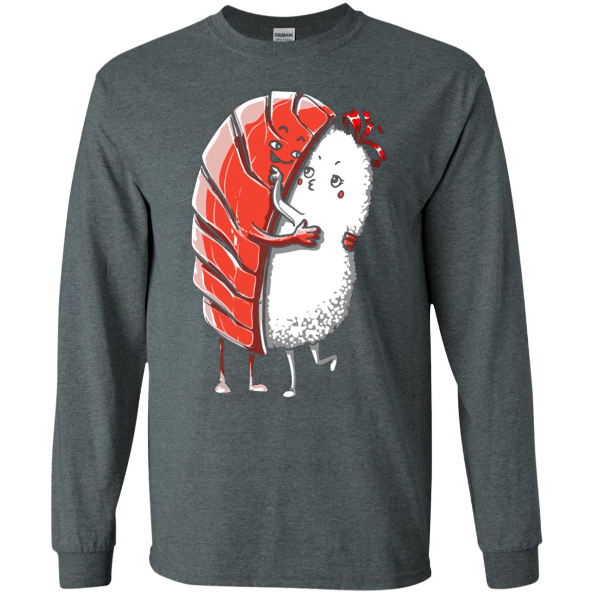 Sushi Lover T-shirt Salmon Sashimi Sushi Hug Love Dark Heather
