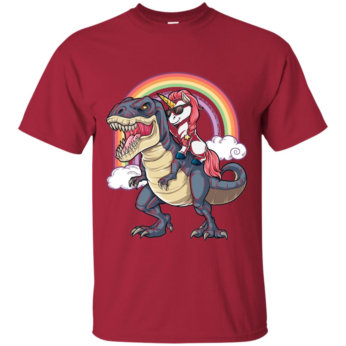 Unicorn Riding Dinosaur Shirt Unicorns Rainbow Cardinal