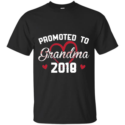 Promoted To Grandma 2018 Love Grandparents T-shirt Black