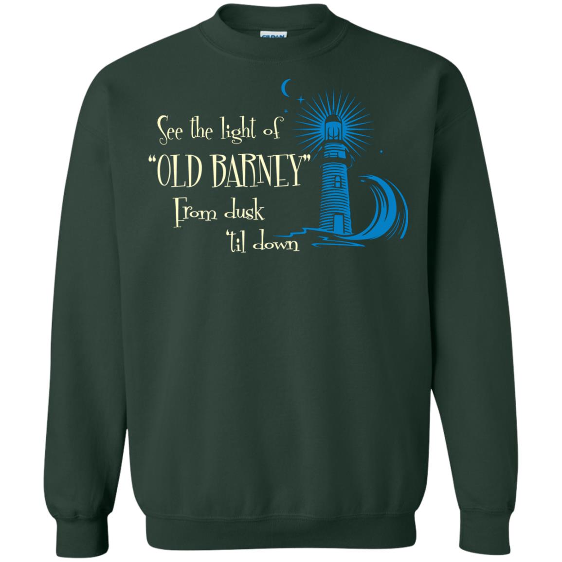 Lighthouse T-shirt See The Light Of Old Barney From Dusk Til Down Forest Green
