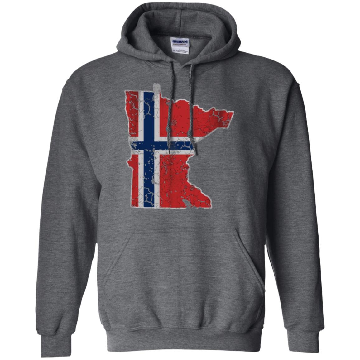 Minnesota Norwegian American Norge Norway Flag T-shirt Dark Heather