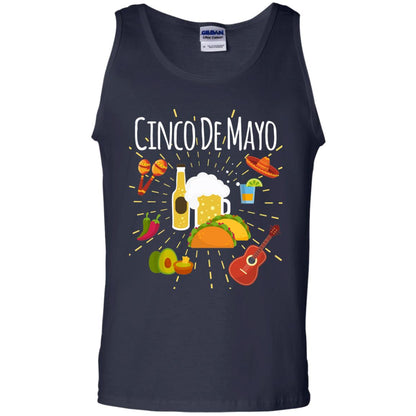 Cinco De Mayo Beer Tacos Guitar Mexico Shirt Navy