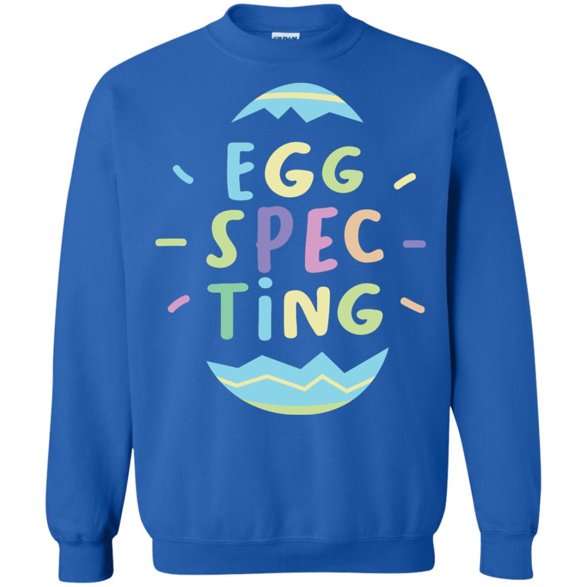 Eggspecting Funny Pregnancy Pregnant Easter Shirt Royal
